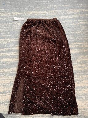 Olive and Bette’s High Waisted Sequin Midi Skirt